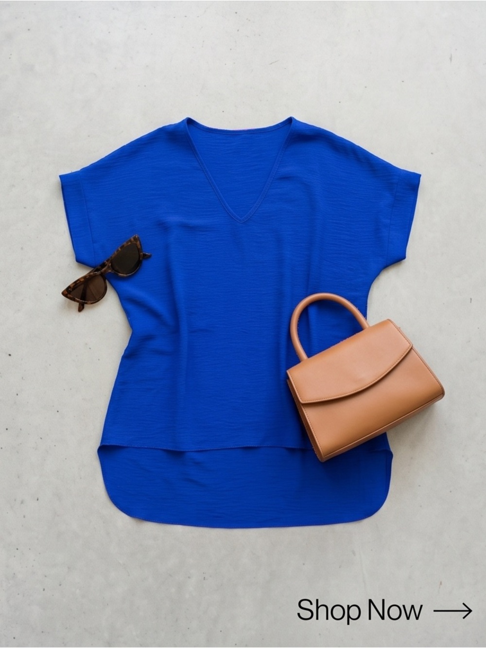 Made in Italy Cobalt Blue High Low Tunic Top Women’s 2X
